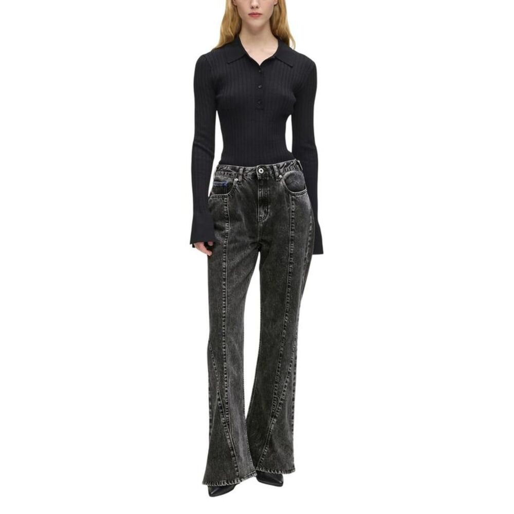 Karl Lagerfeld Black Recycled Cotton Mom Women's Jeans